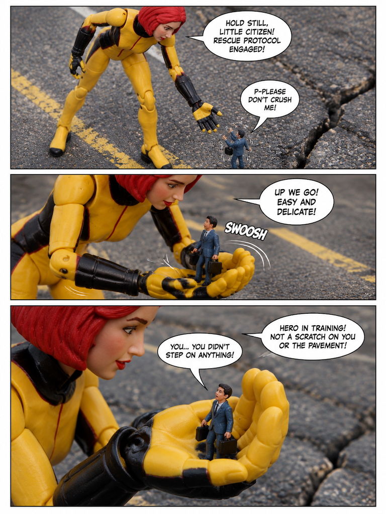 atom and Giganta in Hero Lesson 101: Big Steps (page 2 of 4)