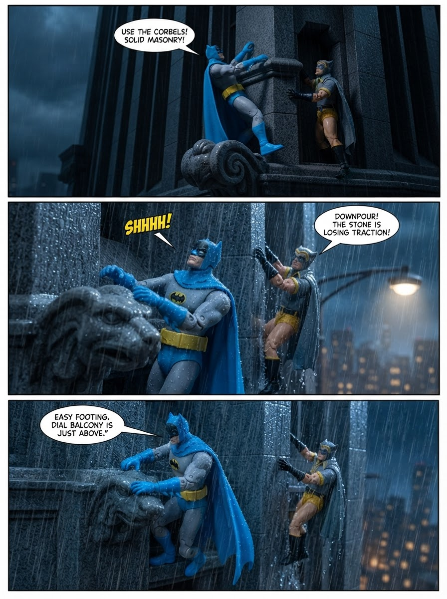 Batman 🦇Vs Nite Owl 🦉- Ascent of the Civic Tower - 💬Comic Story ;part 8 (page 2 of 4)