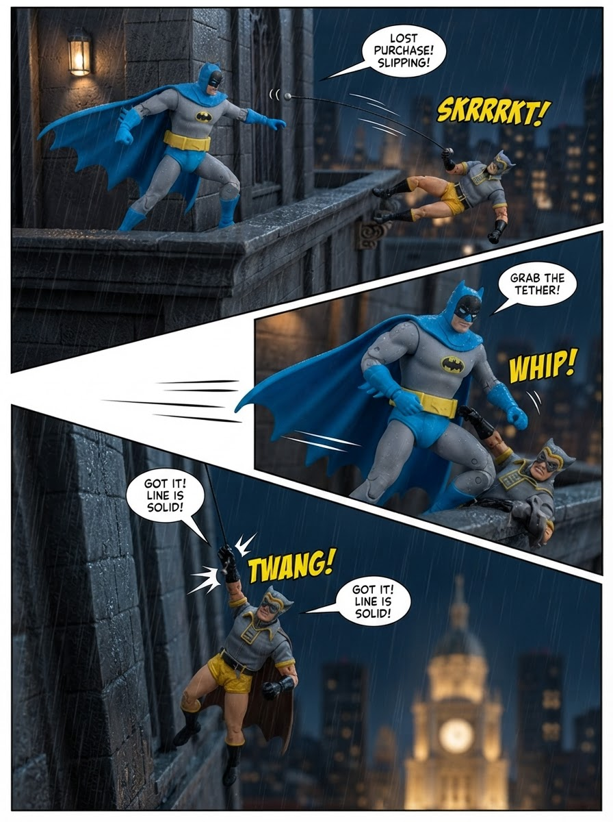 Batman 🦇Vs Nite Owl 🦉- Ascent of the Civic Tower - 💬Comic Story ;part 8 (page 3 of 4)