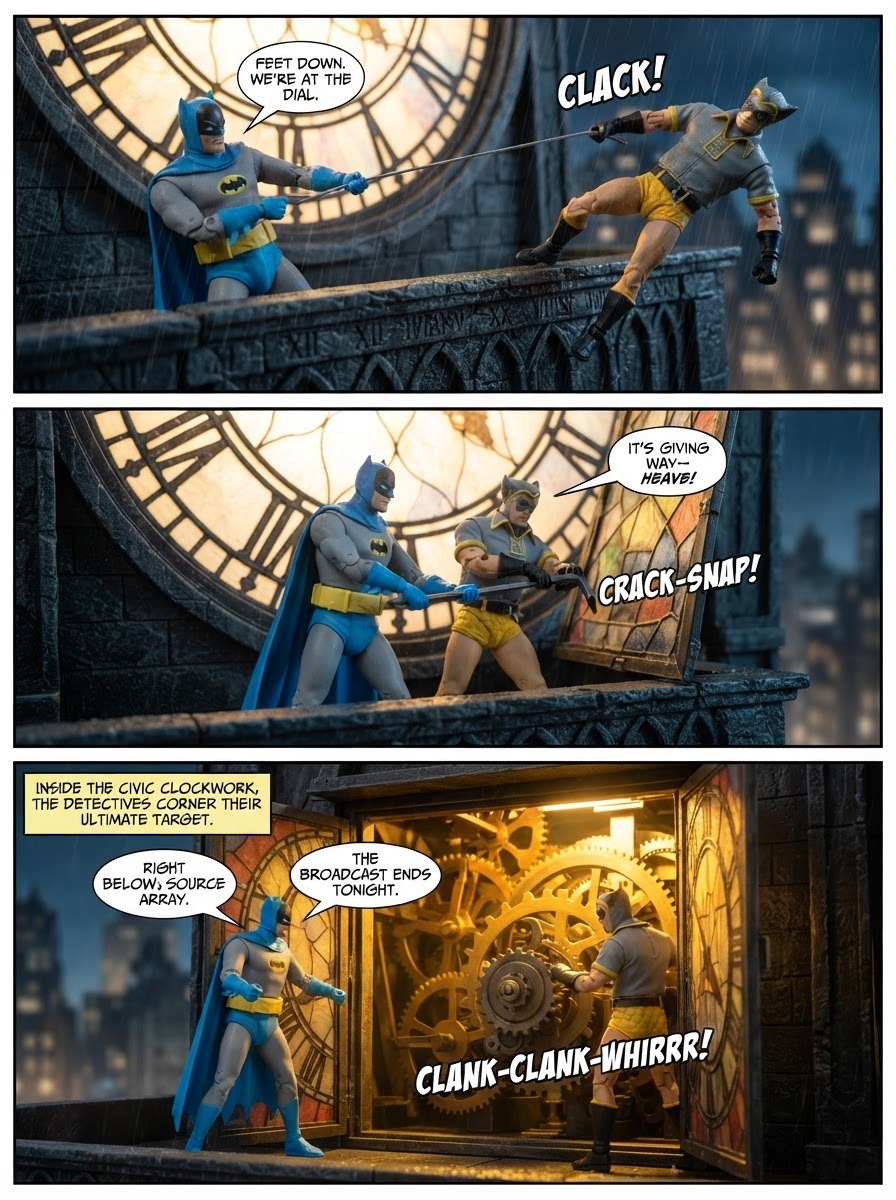 Batman 🦇Vs Nite Owl 🦉- Ascent of the Civic Tower - 💬Comic Story ;part 8 (page 4 of 4)