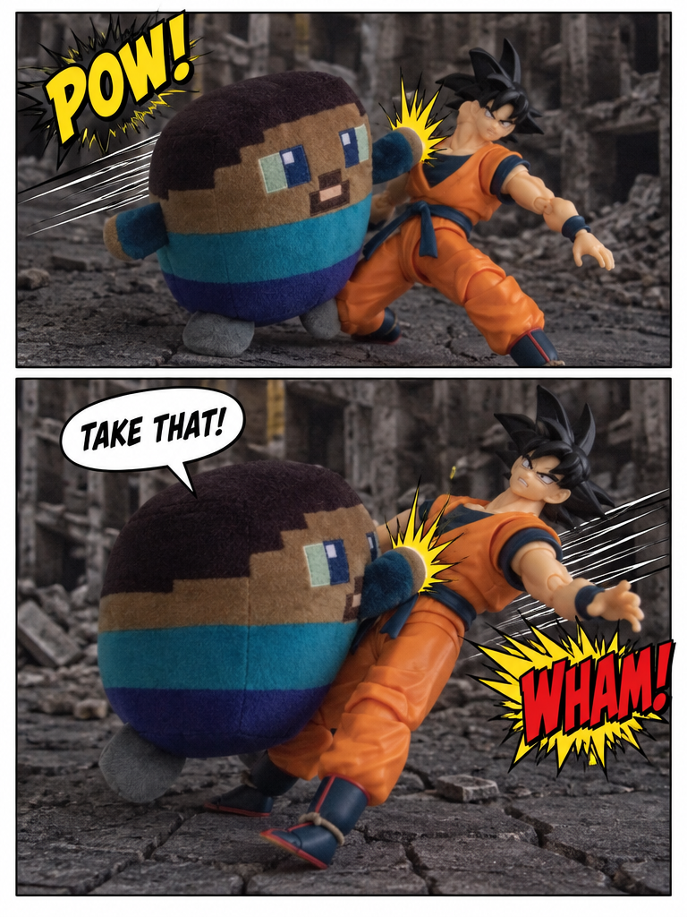 The 1st fight, Steve and Goku COMIC BOOK 1 (page 2 of 4)