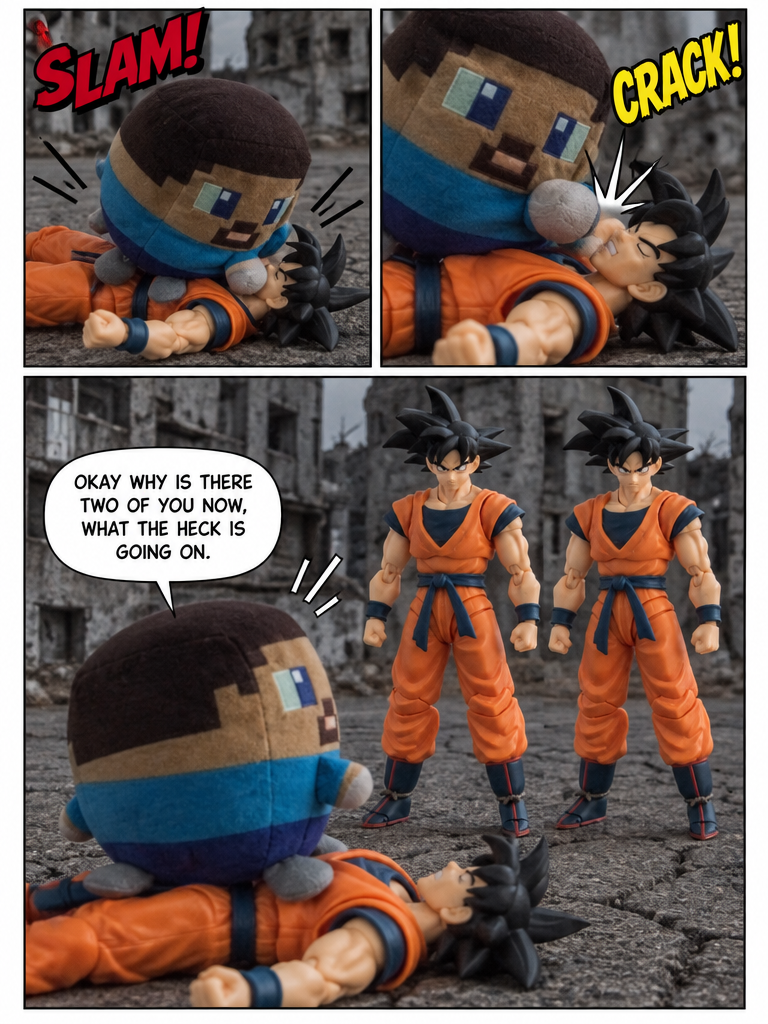 The 1st fight, Steve and Goku COMIC BOOK 1 (page 3 of 4)