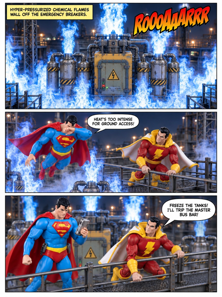 Superman Vs Shazam: 🦸‍♂️💪🏼 Blackout Protocol 💬 Comic Story;  part 7 (page 3 of 4)