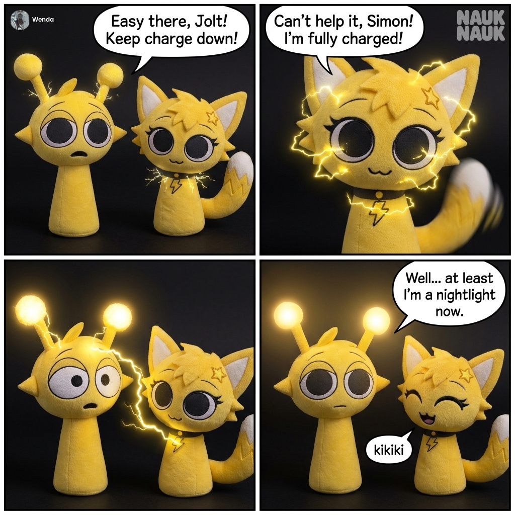 Careful around electric Yellow Cat Plush