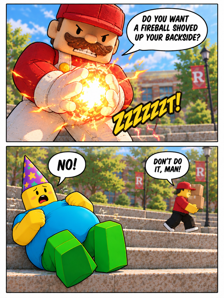 Fiery Ultimatum on the Courtyard Steps (page 2 of 4)