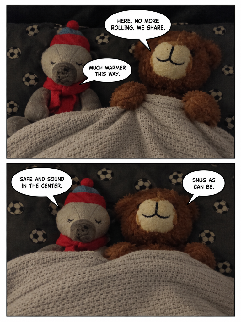 Bedtime on the Soccer Quilt (page 3 of 4)