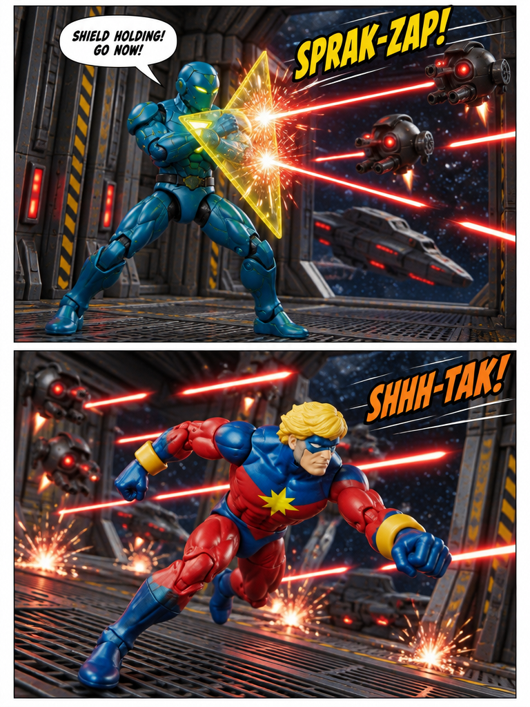 Captain Marvel  - Ambush  at the Launch Deck - Comic Story part 15 (page 2 of 4)