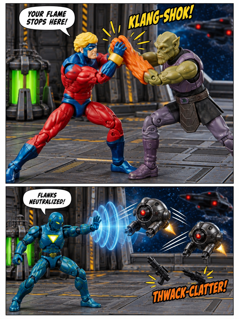 Captain Marvel  - Ambush  at the Launch Deck - Comic Story part 15 (page 3 of 4)