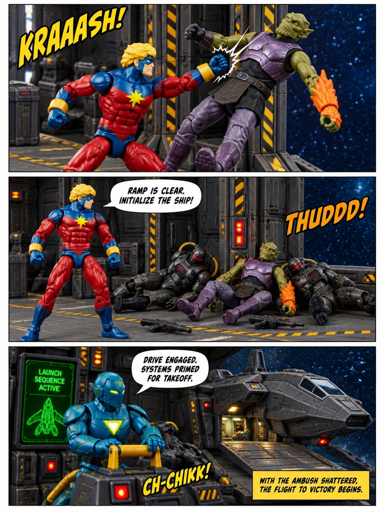 Captain Marvel  - Ambush  at the Launch Deck - Comic Story part 15 (page 4 of 4)