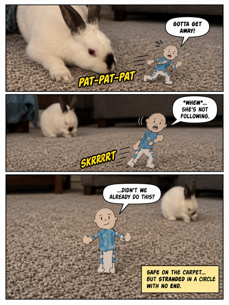 the adventures of paper person! (episode,wait, w-1, a close shave on the carpet) (page 4 of 4)
