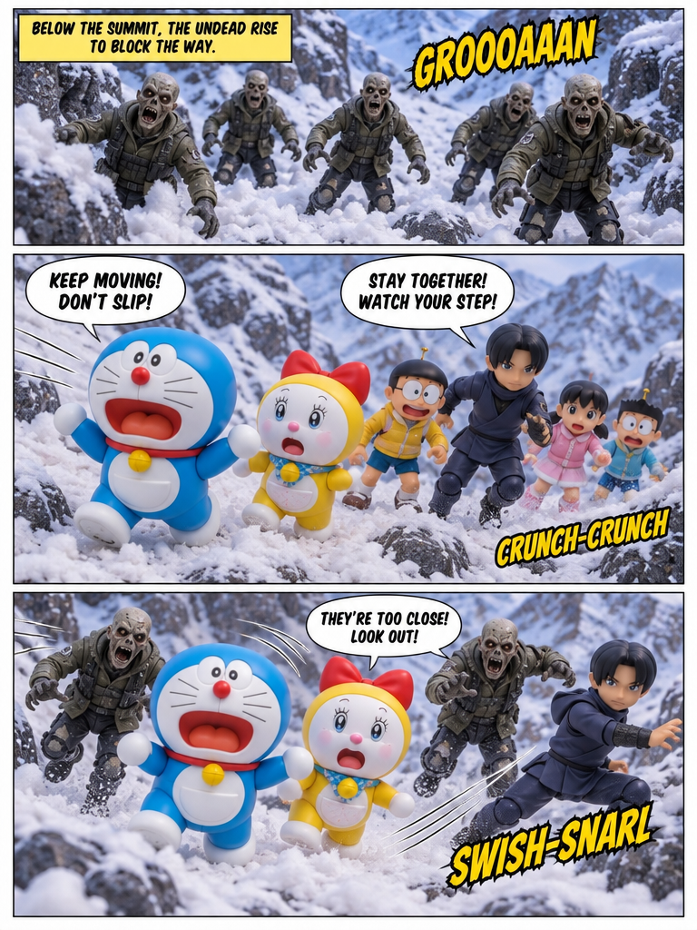 doraemon zombie apocalypse S1 episode 13 snowmobile comback (page 2 of 4)