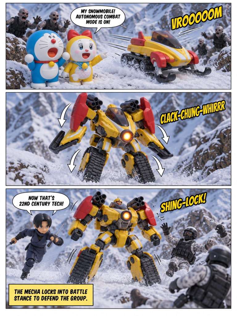 doraemon zombie apocalypse S1 episode 13 snowmobile comback (page 3 of 4)