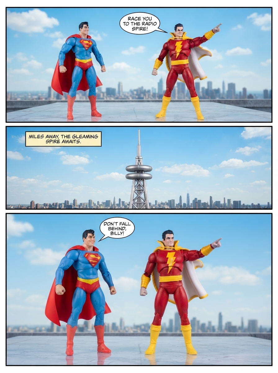 Superman Vs Shazam : π¦ΈββοΈπͺπΌ Race to the Spire π¬ Comic Story; part 2 (page 1 of 4)