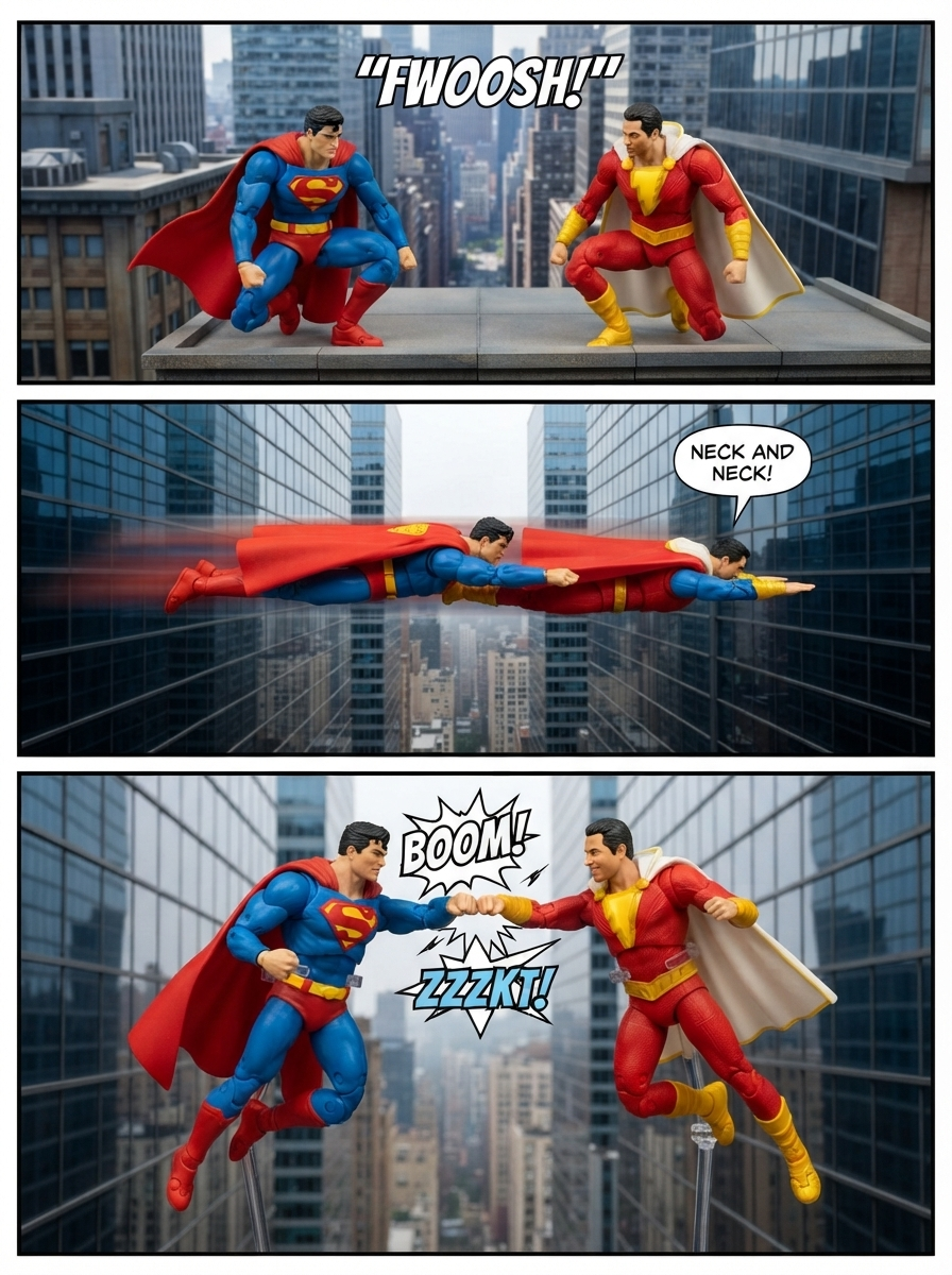 Superman Vs Shazam : π¦ΈββοΈπͺπΌ Race to the Spire π¬ Comic Story; part 2 (page 2 of 4)