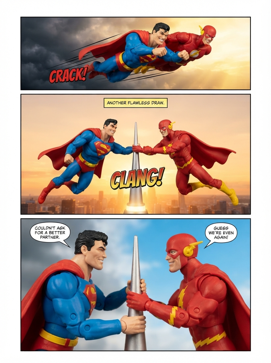 Superman Vs Shazam : π¦ΈββοΈπͺπΌ Race to the Spire π¬ Comic Story; part 2 (page 4 of 4)