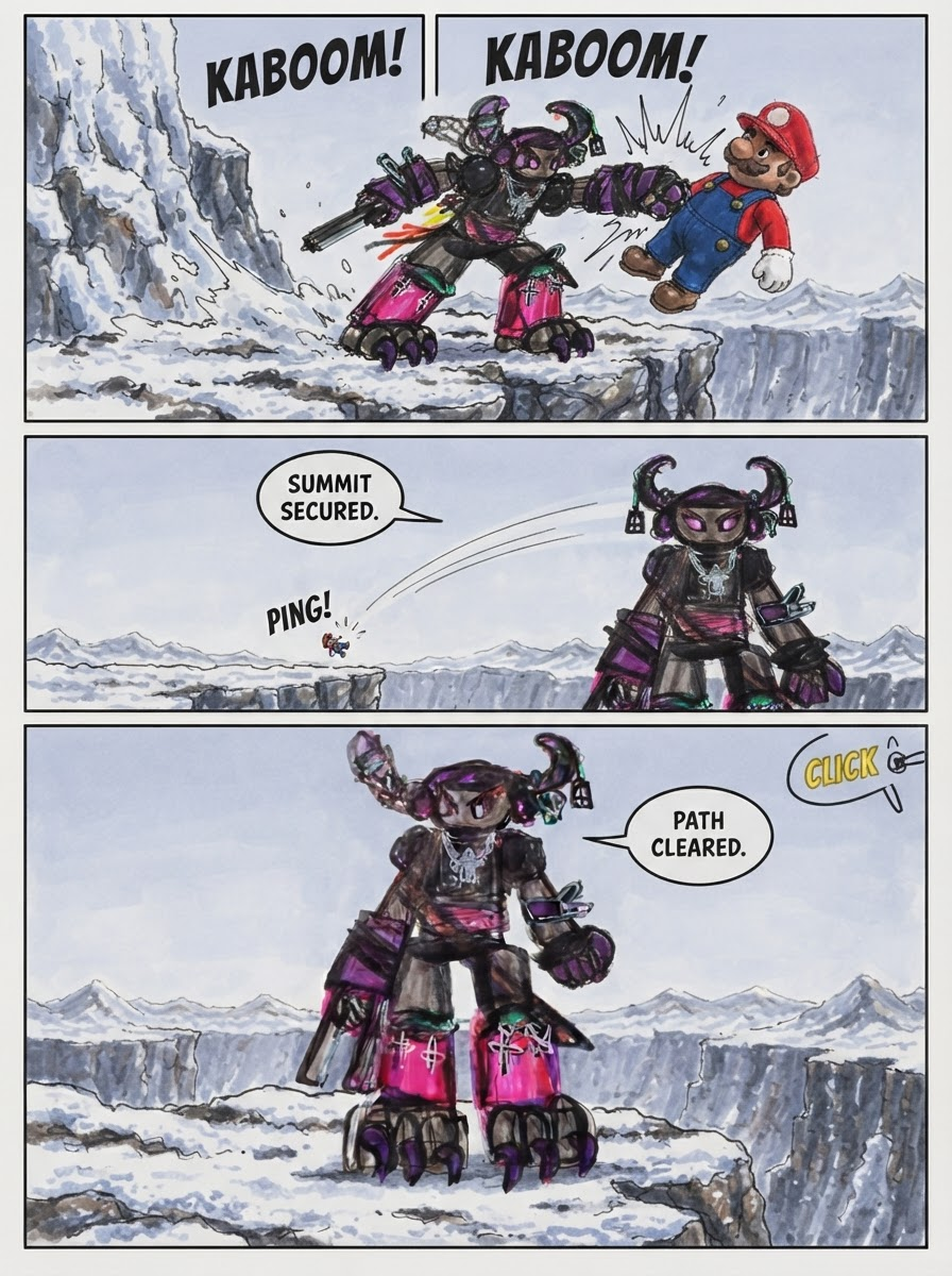 (my oc)cara the Wendigo vs mario (page 4 of 4)