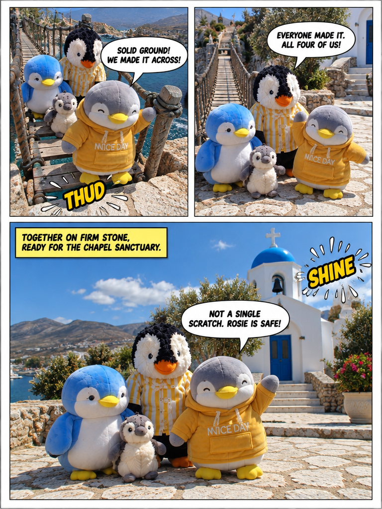 Three Penguin Siblings: Crossing the Swaying Bridge (page 4 of 4)