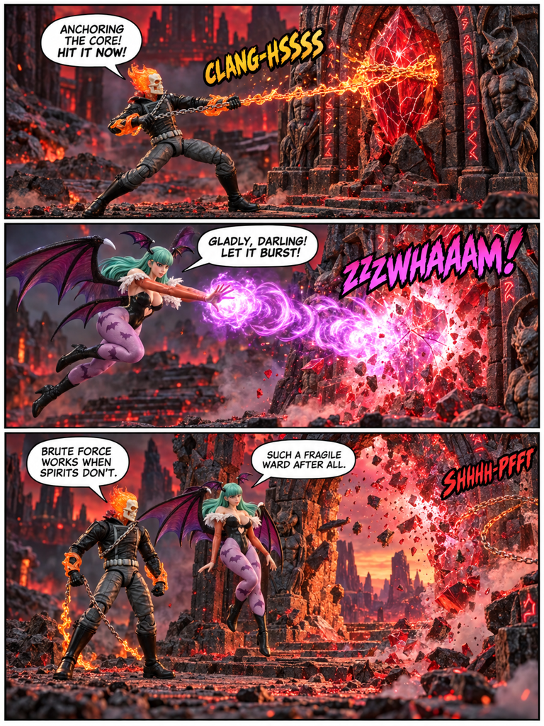ghost rider and morrigan in The Crimson Settlement (page 3 of 4)