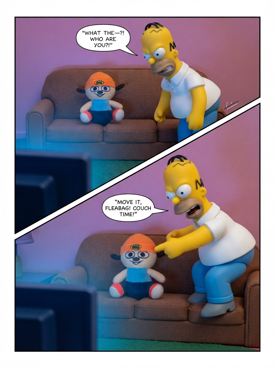 Couch Gag Guest and parappa turns into Santa‘s Little helper of DM (page 3 of 4)