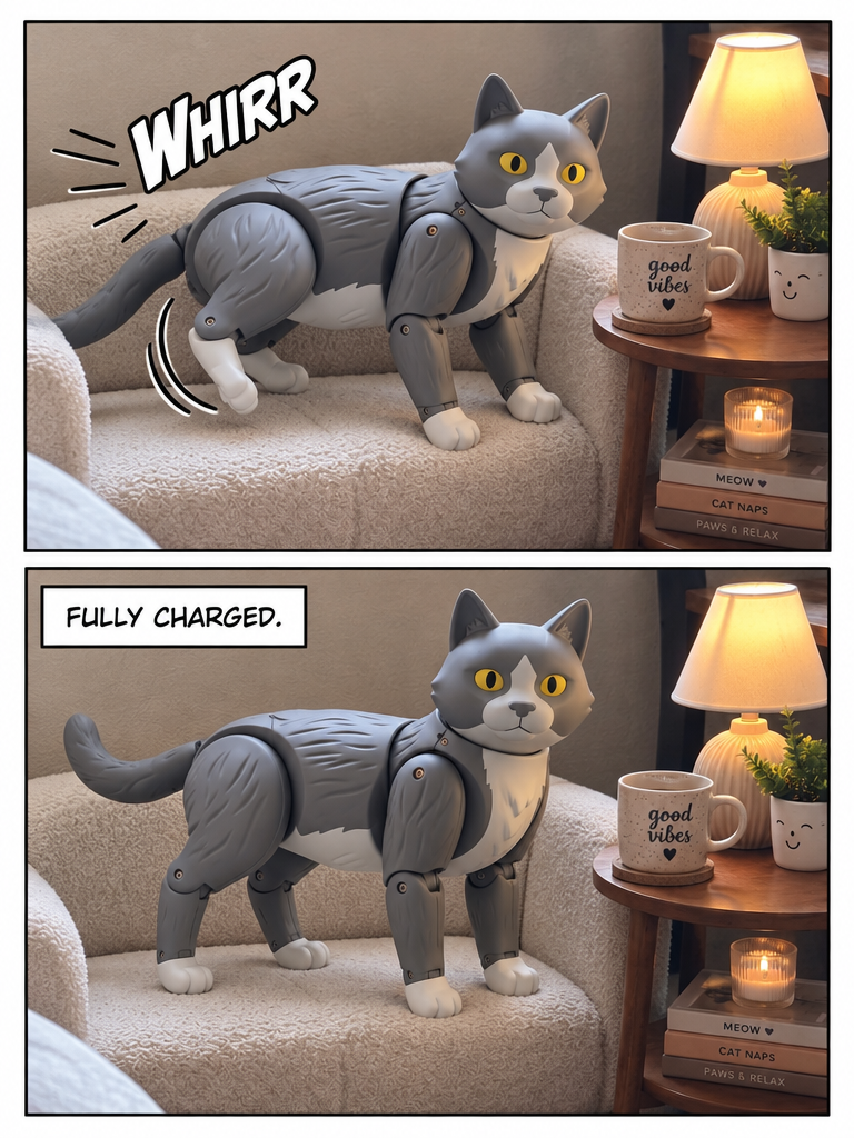 Morning Routine of the Robotic Cat (page 3 of 4)