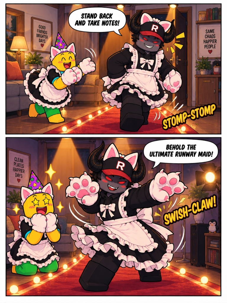 Midnight Catwalk in Ruffled Aprons (page 3 of 4)