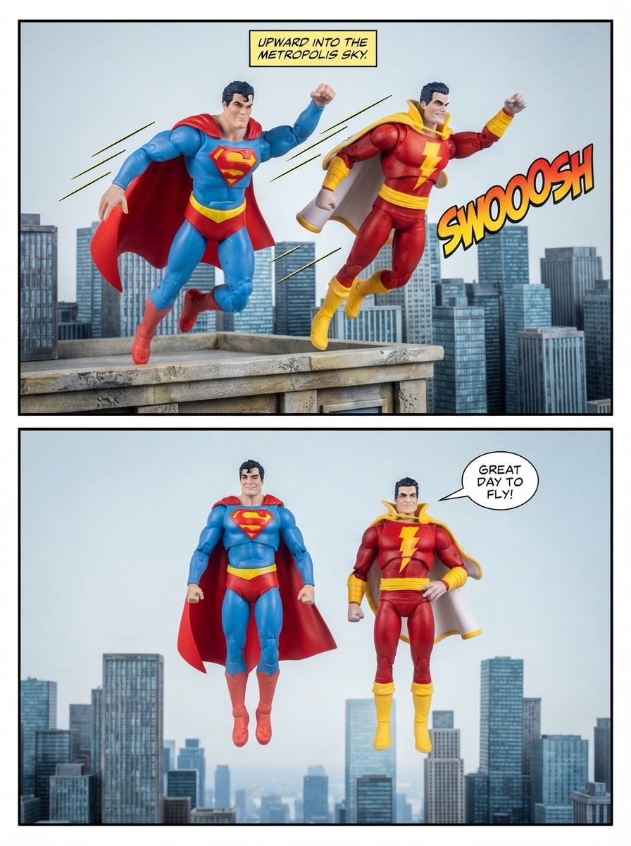 Superman Vs Shazam: 🦸‍♂️💪🏼 Skyward Parting 💬 Comic Story;  part 8 (end) (page 2 of 4)