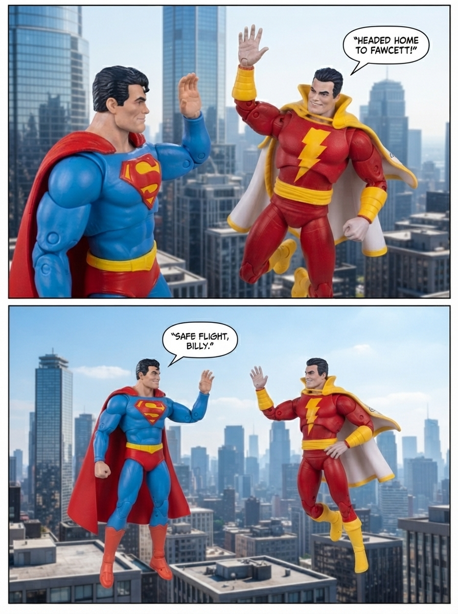 Superman Vs Shazam: 🦸‍♂️💪🏼 Skyward Parting 💬 Comic Story;  part 8 (end) (page 3 of 4)