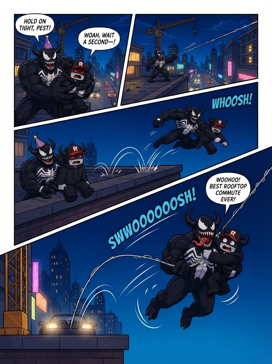 Symbiote Swing and the Rooftop Web (page 2 of 4)
