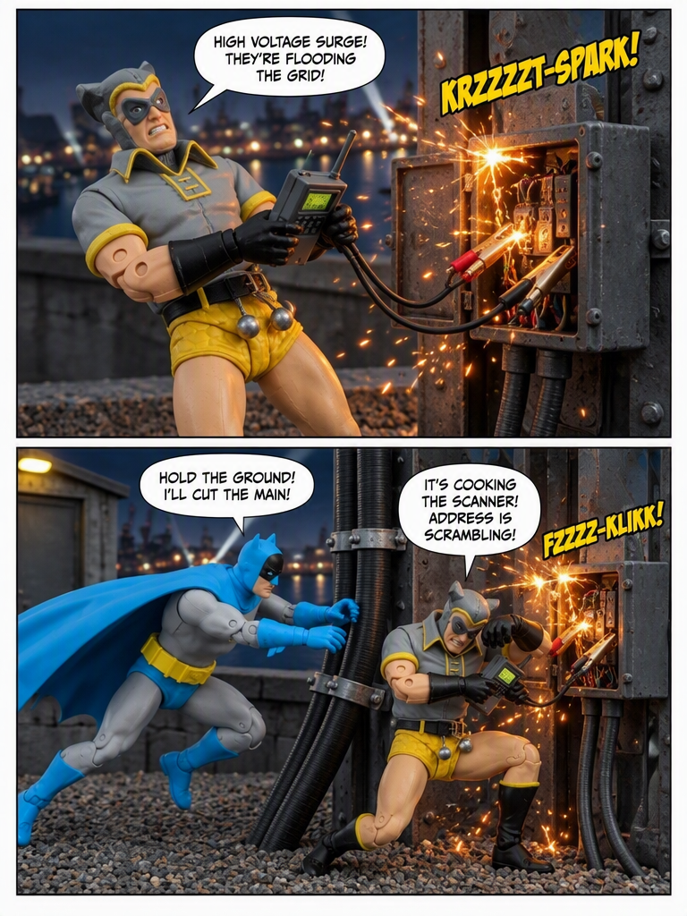 Batman vs Nite Owl  -  Tracing the Hardwire 💬Comic Story ;part 6 (page 3 of 4)