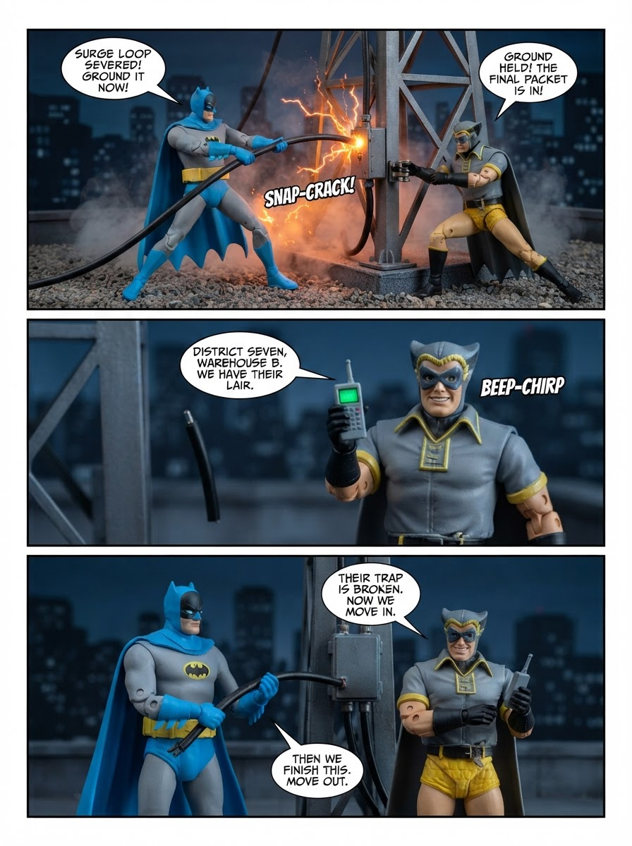 Batman vs Nite Owl  -  Tracing the Hardwire 💬Comic Story ;part 6 (page 4 of 4)