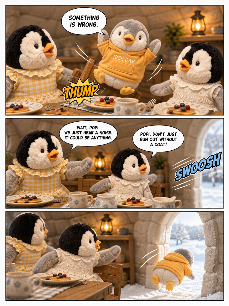 Three Penguin Siblings: The Superhero Penguins - A Cry in the Snow (page 1 of 4)