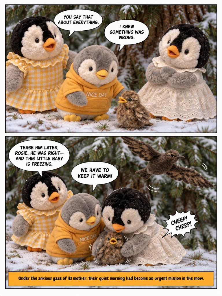 Three Penguin Siblings: The Superhero Penguins - A Cry in the Snow (page 4 of 4)