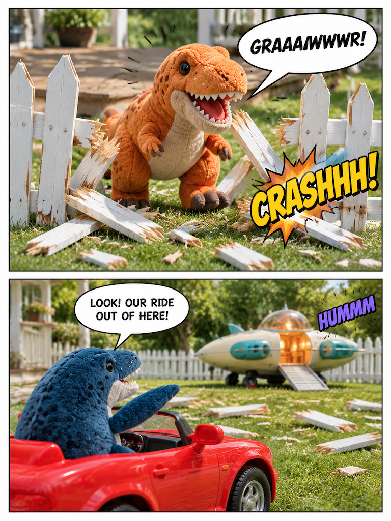 Great Dinosaur Gate Jump and Spaceship Getaway (page 2 of 4)
