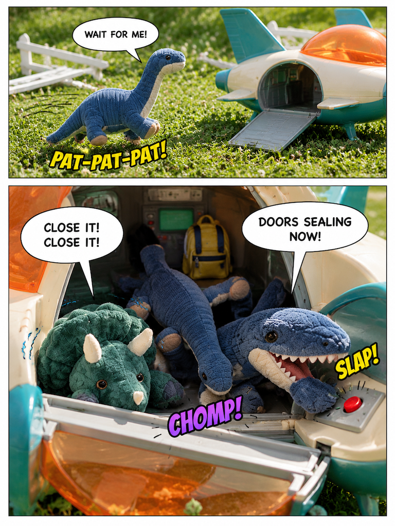 Great Dinosaur Gate Jump and Spaceship Getaway (page 3 of 4)