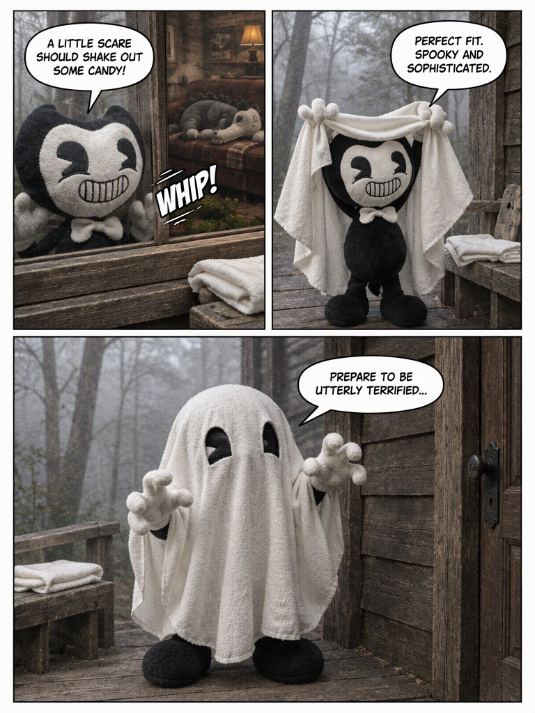 haunted hijinx  (bendy and the ink machine cartoon but in nauk nauk) (page 2 of 4)