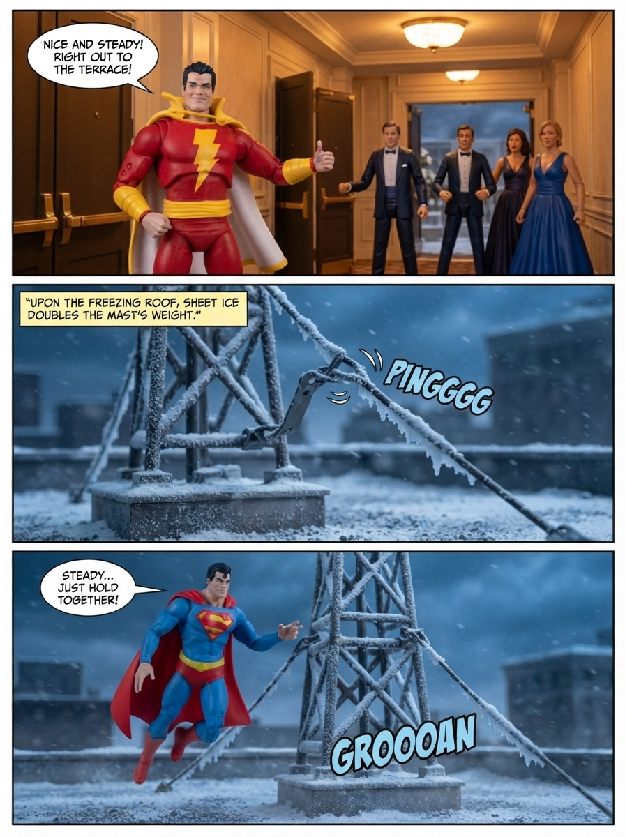 Superman Vs Shazam: 🦸‍♂️💪🏼 Rooftop Steel 💬 Comic Story;  part 5 (page 2 of 4)