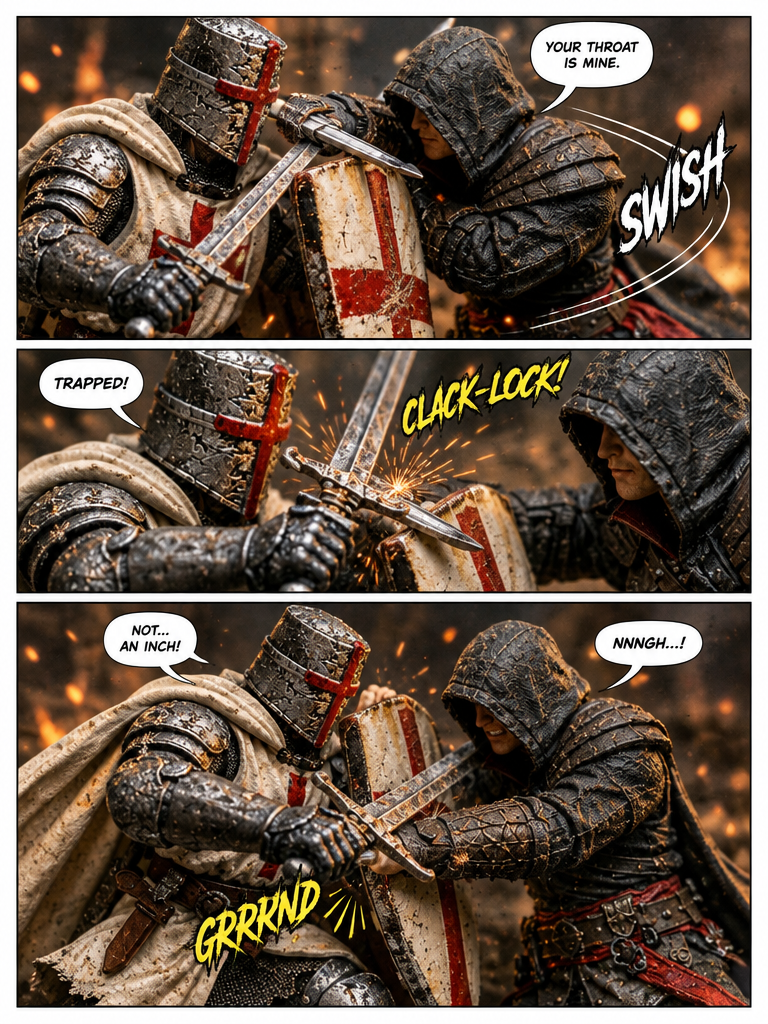 crusader vs assassin - Clash of Steel and Shadow (page 3 of 4)