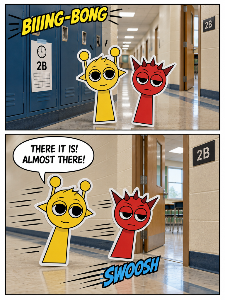 Hallway Rush to Homeroom (page 3 of 4)