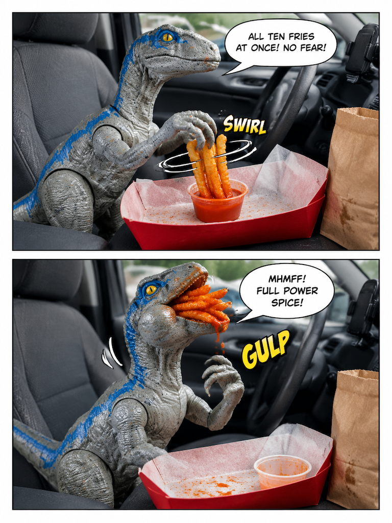 Blue The velociraptor dave’s hot chicken visit!!! (page 3 of 8)