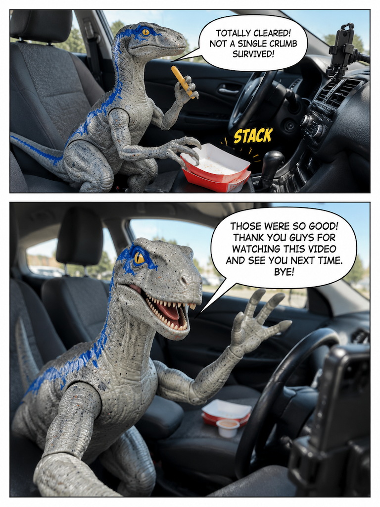 Blue The velociraptor dave’s hot chicken visit!!! (page 4 of 8)