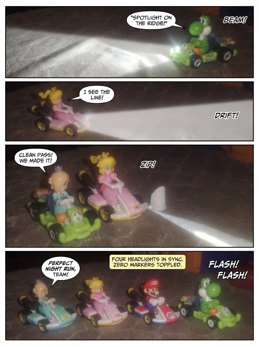 Night Slalom Under Headlight Beams (page 4 of 4)