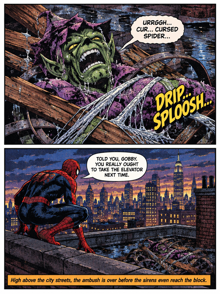 (first comic) "clash above the rooftops' (page 4 of 4)