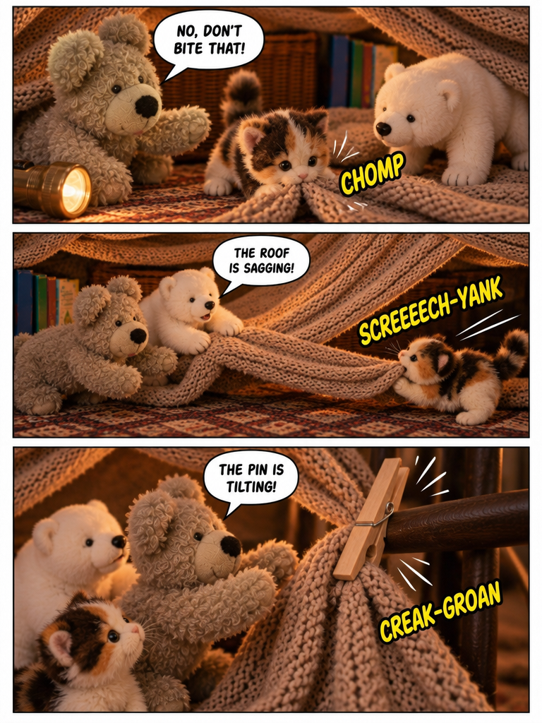 A Calico Guest in the Blanket Fort (page 2 of 4)