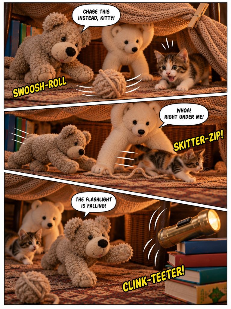 A Calico Guest in the Blanket Fort (page 3 of 4)