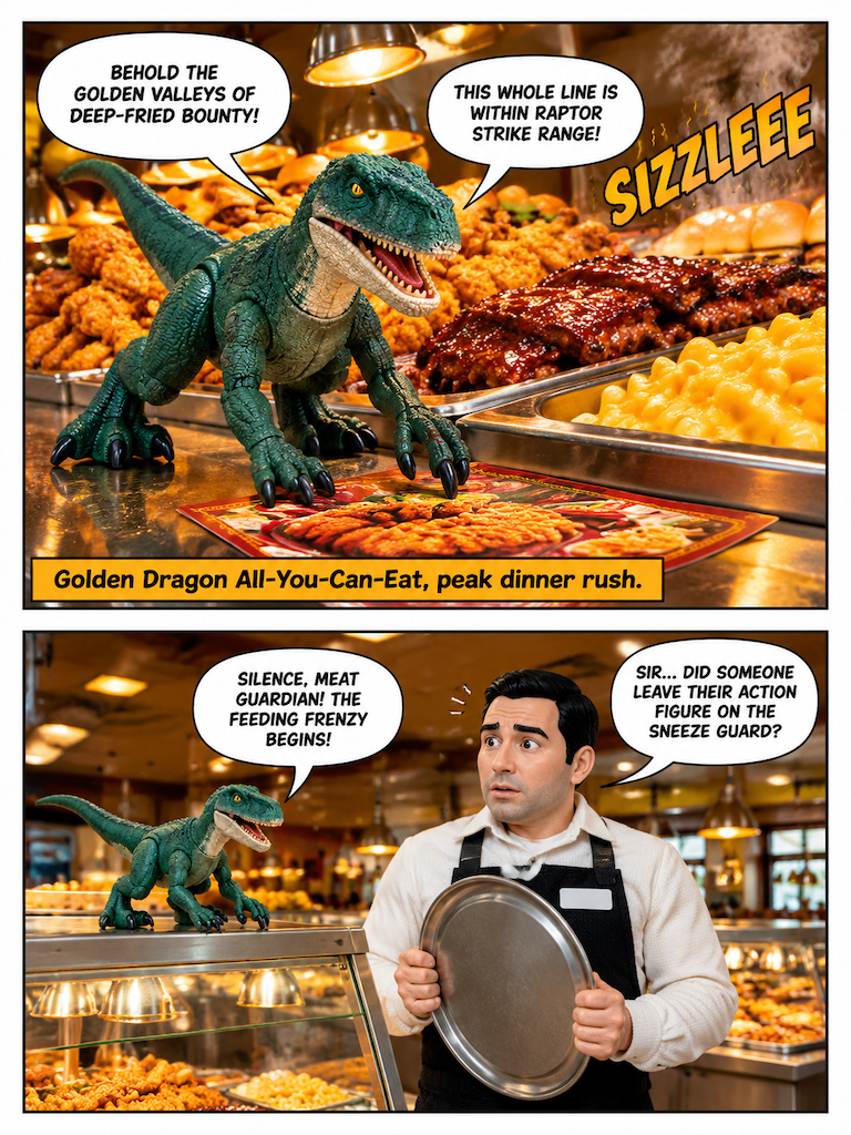 Raptor Does Snacks: The 70-Follower Buffet Raid (page 2 of 4)