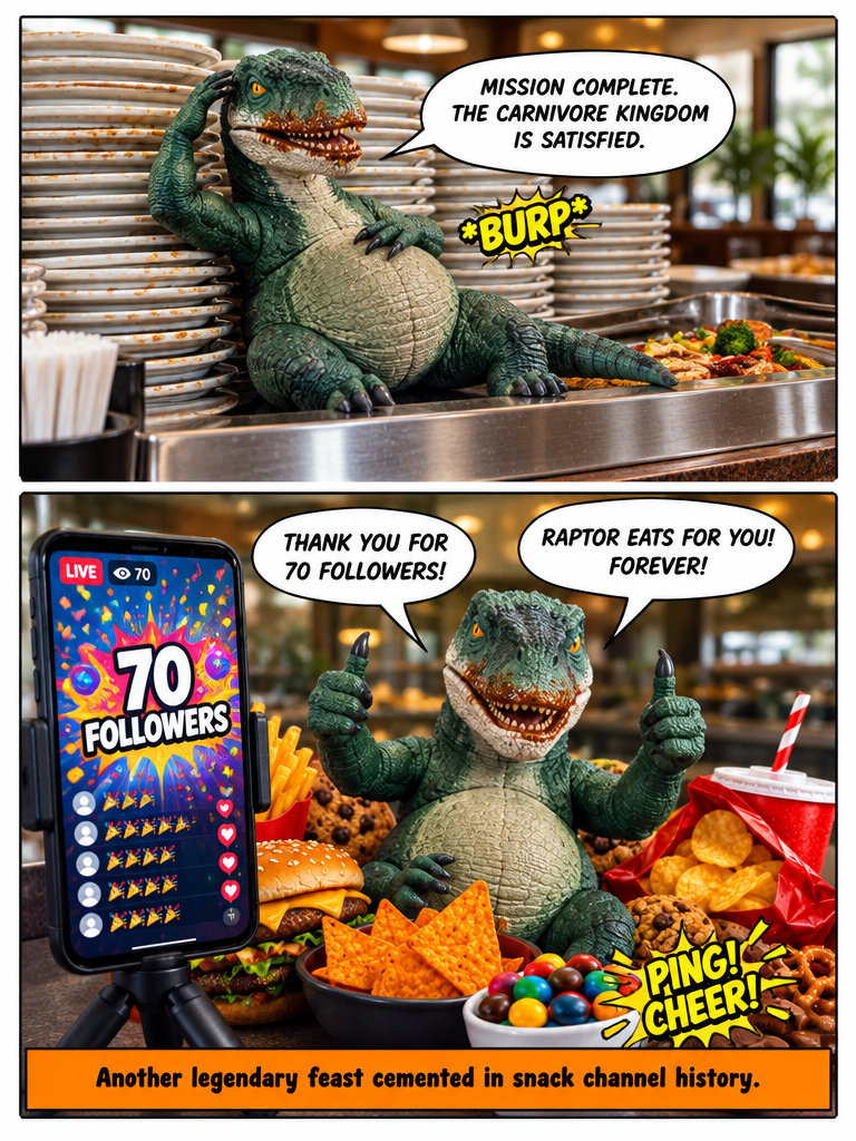 Raptor Does Snacks: The 70-Follower Buffet Raid (page 4 of 4)