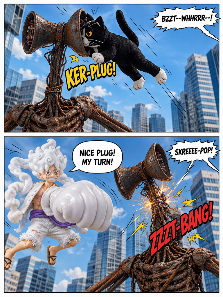KITTY AND LUFFY VS SIREN HEAD (page 2 of 4)