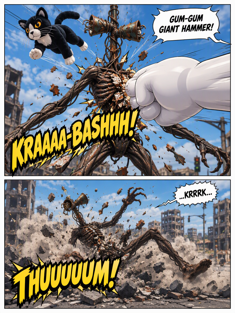 KITTY AND LUFFY VS SIREN HEAD (page 3 of 4)