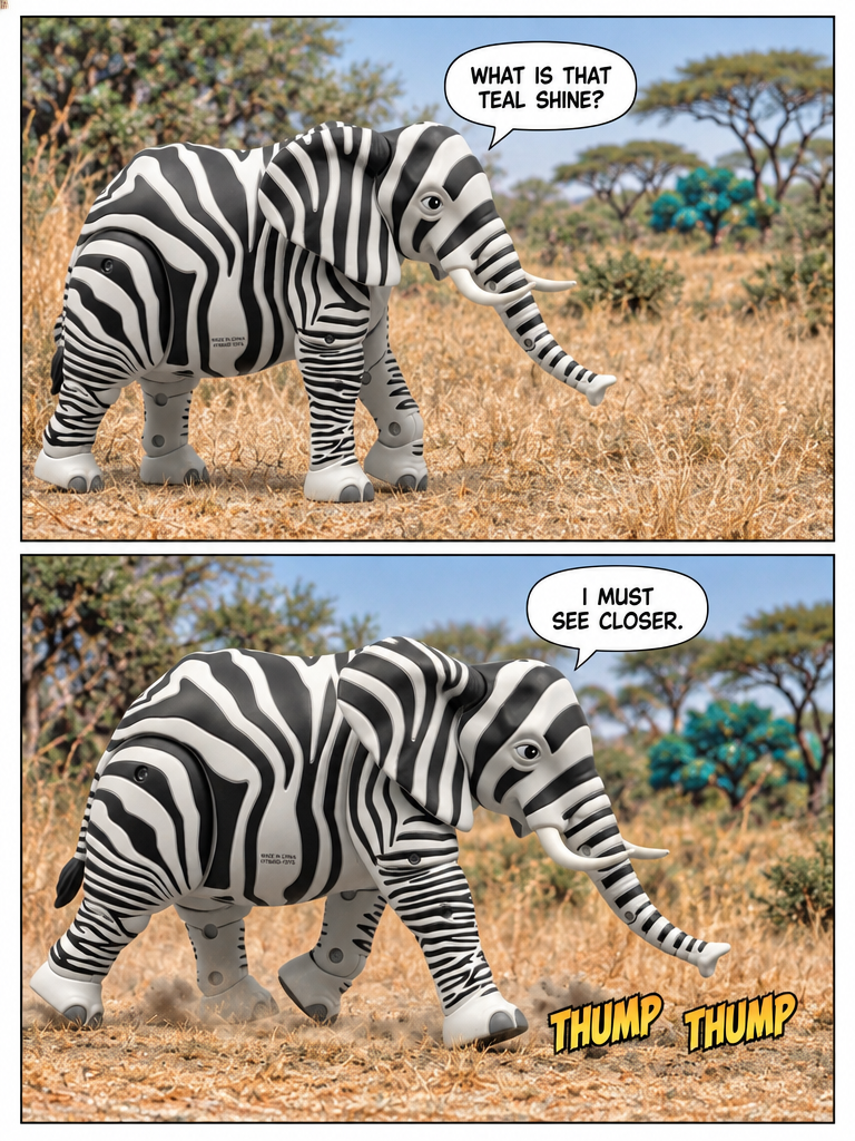 A Zebra Elephant Finds a Peacock Giraffe (page 2 of 4)