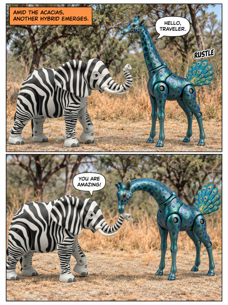 A Zebra Elephant Finds a Peacock Giraffe (page 3 of 4)